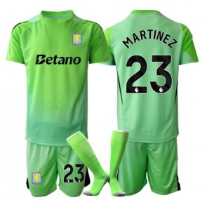 Aston Villa Emiliano Martinez #23 Brankářské Dětské Venkovní Dres 2025-26 Krátký Rukáv (+ trenýrky)