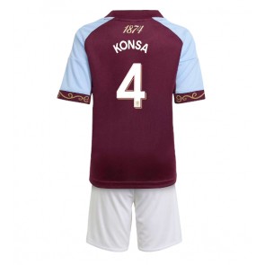Aston Villa Ezri Konsa #4 Dětské Domácí Dres 2025-26 Krátký Rukáv (+ trenýrky)