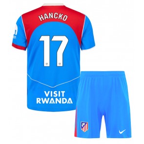 Atletico Madrid David Hancko #17 Dětské Alternativní Dres 2025-26 Krátký Rukáv (+ trenýrky)