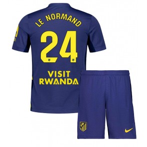 Atletico Madrid Robin Le Normand #24 Dětské Venkovní Dres 2025-26 Krátký Rukáv (+ trenýrky)