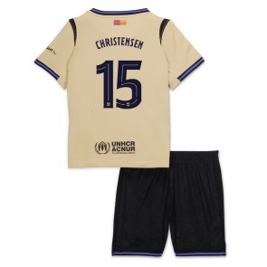 Barcelona Andreas Christensen #15 Dětské Venkovní Dres 2025-26 Krátký Rukáv (+ trenýrky)