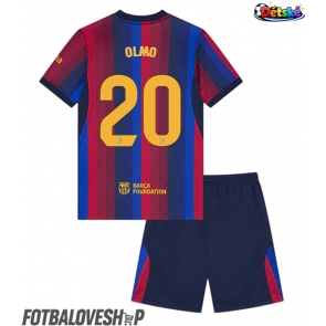 Barcelona Dani Olmo #20 Dětské Domácí Dres 2026-27 Krátký Rukáv (+ trenýrky)