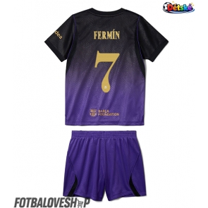 Barcelona Fermin Lopez #7 Dětské Venkovní Dres 2026-27 Krátký Rukáv (+ trenýrky)