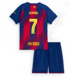 Barcelona Ferran Torres #7 Dětské Domácí Dres 2025-26 Krátký Rukáv (+ trenýrky)