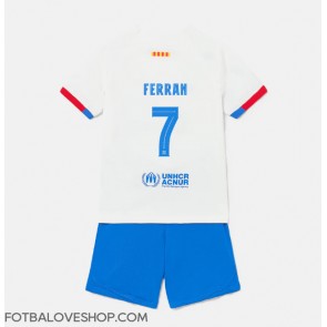 Barcelona Ferran Torres #7 Dětské Venkovní Dres 2023-24 Krátký Rukáv (+ trenýrky)