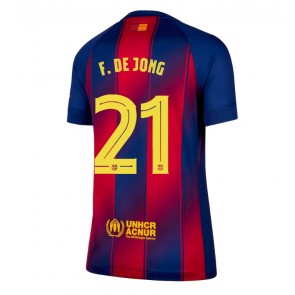 Barcelona Frenkie de Jong #21 Dámské Domácí Dres 2025-26 Krátký Rukáv