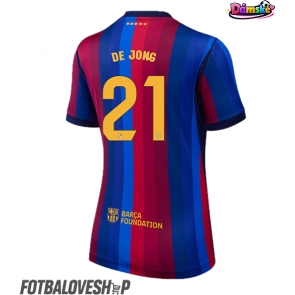 Barcelona Frenkie de Jong #21 Dámské Domácí Dres 2026-27 Krátký Rukáv