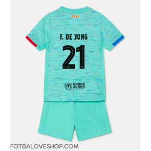Barcelona Frenkie de Jong #21 Dětské Alternativní Dres 2023-24 Krátký Rukáv (+ trenýrky)