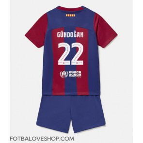 Barcelona Ilkay Gundogan #22 Dětské Domácí Dres 2023-24 Krátký Rukáv (+ trenýrky)