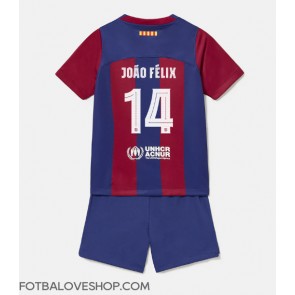 Barcelona Joao Felix #14 Dětské Domácí Dres 2023-24 Krátký Rukáv (+ trenýrky)