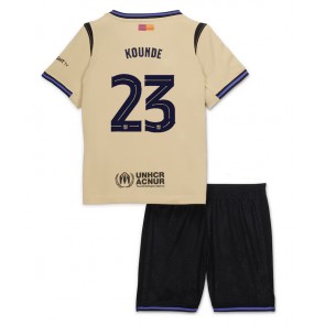 Barcelona Jules Kounde #23 Dětské Venkovní Dres 2025-26 Krátký Rukáv (+ trenýrky)