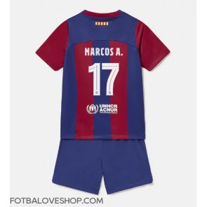 Barcelona Marcos Alonso #17 Dětské Domácí Dres 2023-24 Krátký Rukáv (+ trenýrky)