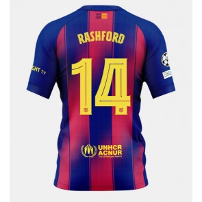 Barcelona Marcus Rashford #14 Domácí Dres 2025-26 Krátký Rukáv