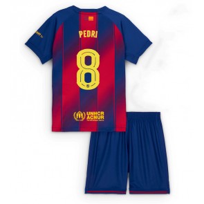 Barcelona Pedri Gonzalez #8 Dětské Domácí Dres 2025-26 Krátký Rukáv (+ trenýrky)