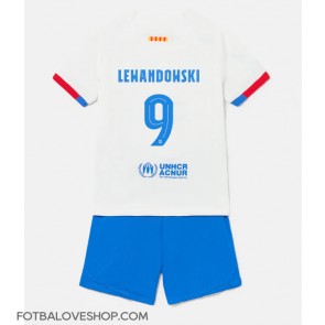Barcelona Robert Lewandowski #9 Dětské Venkovní Dres 2023-24 Krátký Rukáv (+ trenýrky)