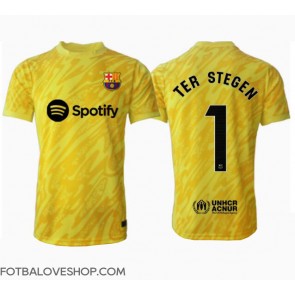 Barcelona Ter Stegen #1 Brankářské Domácí Dres 2024-25 Krátký Rukáv