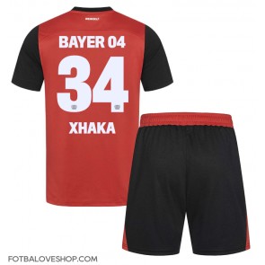 Bayer Leverkusen Granit Xhaka #34 Dětské Domácí Dres 2024-25 Krátký Rukáv (+ trenýrky)
