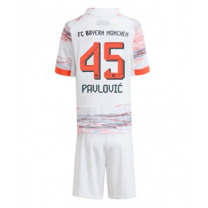 Bayern Munich Aleksandar Pavlovic #45 Dětské Venkovní Dres 2025-26 Krátký Rukáv (+ trenýrky)