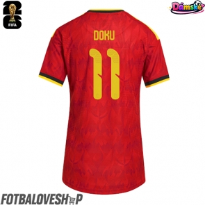 Belgie Jeremy Doku #11 Dámské Domácí Dres MS 2026 Krátký Rukáv