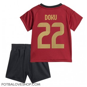 Belgie Jeremy Doku #22 Dětské Domácí Dres ME 2024 Krátký Rukáv (+ trenýrky)