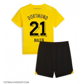 Borussia Dortmund Donyell Malen #21 Dětské Domácí Dres 2023-24 Krátký Rukáv (+ trenýrky)