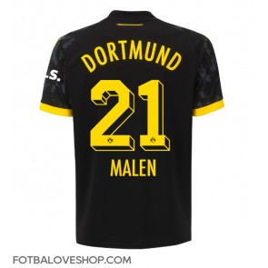 Borussia Dortmund Donyell Malen #21 Venkovní Dres 2023-24 Krátký Rukáv