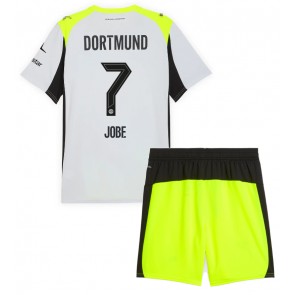 Borussia Dortmund Jobe Bellingham #7 Dětské Venkovní Dres 2025-26 Krátký Rukáv (+ trenýrky)