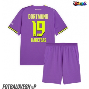Borussia Dortmund Konstantinos Karetsas #19 Dětské Alternativní Dres 2026-27 Krátký Rukáv (+ trenýrky)