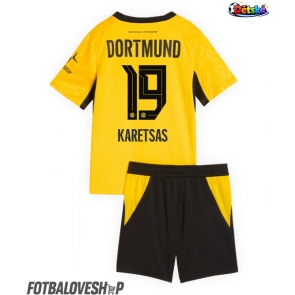 Borussia Dortmund Konstantinos Karetsas #19 Dětské Domácí Dres 2026-27 Krátký Rukáv (+ trenýrky)