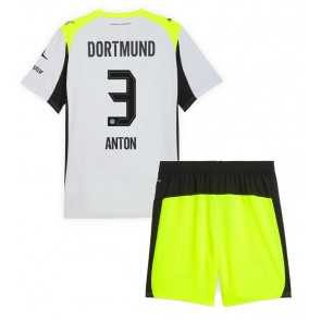 Borussia Dortmund Waldemar Anton #3 Dětské Venkovní Dres 2025-26 Krátký Rukáv (+ trenýrky)