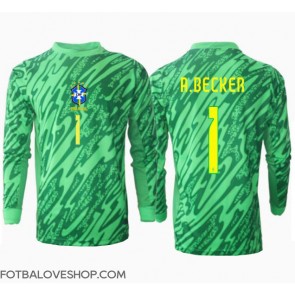 Brazílie Alisson Becker #1 Brankářské Domácí Dres Copa America 2024 Dlouhý Rukáv