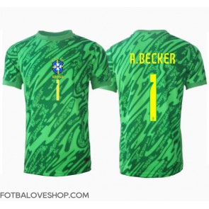 Brazílie Alisson Becker #1 Brankářské Domácí Dres Copa America 2024 Krátký Rukáv