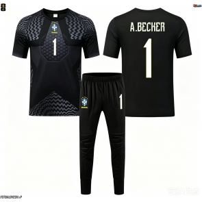 Brazílie Alisson Becker #1 Brankářské Dětské Domácí Dres MS 2026 Krátký Rukáv (+ trenýrky)