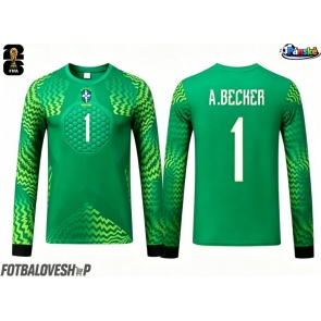 Brazílie Alisson Becker #1 Brankářské Venkovní Dres MS 2026 Dlouhý Rukáv