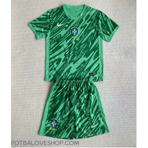 Brazílie Brankářské Dětské Domácí Dres Copa America 2024 Krátký Rukáv (+ trenýrky)