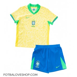 Brazílie Dětské Domácí Dres Copa America 2024 Krátký Rukáv (+ trenýrky)