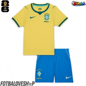 Brazílie Dětské Domácí Dres MS 2026 Krátký Rukáv (+ trenýrky)