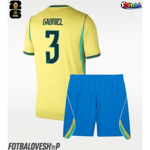 Brazílie Gabriel Magalhaes #3 Dětské Domácí Dres MS 2026 Krátký Rukáv (+ trenýrky)