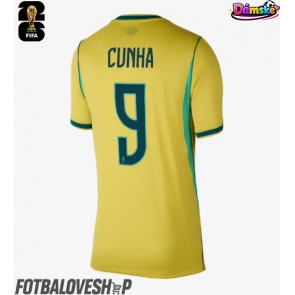 Brazílie Matheus Cunha #9 Dámské Domácí Dres MS 2026 Krátký Rukáv
