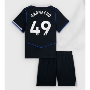 Chelsea Alejandro Garnacho #49 Dětské Alternativní Dres 2025-26 Krátký Rukáv (+ trenýrky)
