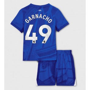 Chelsea Alejandro Garnacho #49 Dětské Domácí Dres 2025-26 Krátký Rukáv (+ trenýrky)