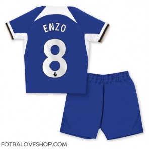 Chelsea Enzo Fernandez #8 Dětské Domácí Dres 2023-24 Krátký Rukáv (+ trenýrky)