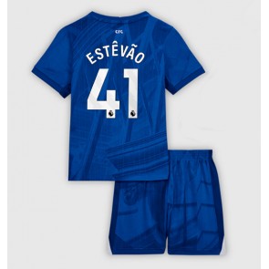 Chelsea Estevao Willian #41 Dětské Domácí Dres 2025-26 Krátký Rukáv (+ trenýrky)