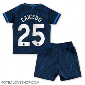 Chelsea Moises Caicedo #25 Dětské Venkovní Dres 2023-24 Krátký Rukáv (+ trenýrky)