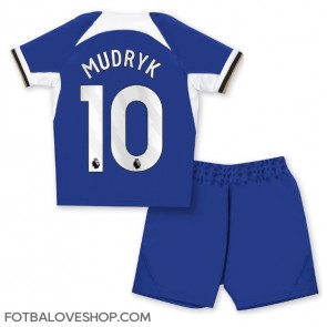 Chelsea Mykhailo Mudryk #10 Dětské Domácí Dres 2023-24 Krátký Rukáv (+ trenýrky)