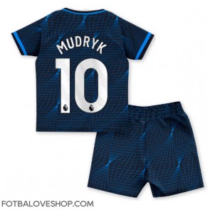 Chelsea Mykhailo Mudryk #10 Dětské Venkovní Dres 2023-24 Krátký Rukáv (+ trenýrky)