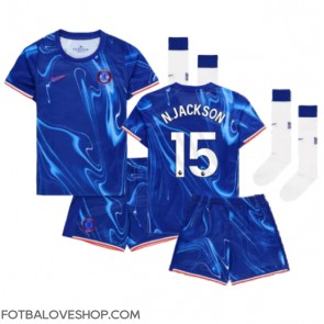 Chelsea Nicolas Jackson #15 Dětské Domácí Dres 2024-25 Krátký Rukáv (+ trenýrky)