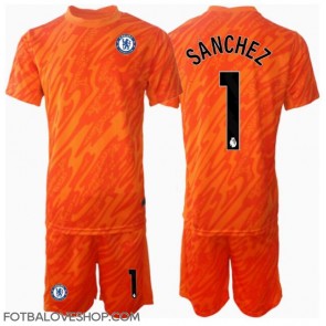 Chelsea Robert Sanchez #1 Brankářské Dětské Domácí Dres 2024-25 Krátký Rukáv (+ trenýrky)
