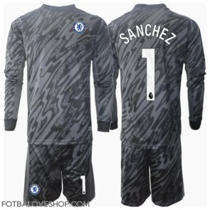 Chelsea Robert Sanchez #1 Brankářské Dětské Venkovní Dres 2024-25 Dlouhý Rukáv (+ trenýrky)