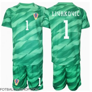 Chorvatsko Dominik Livakovic #1 Brankářské Dětské Venkovní Dres ME 2024 Krátký Rukáv (+ trenýrky)